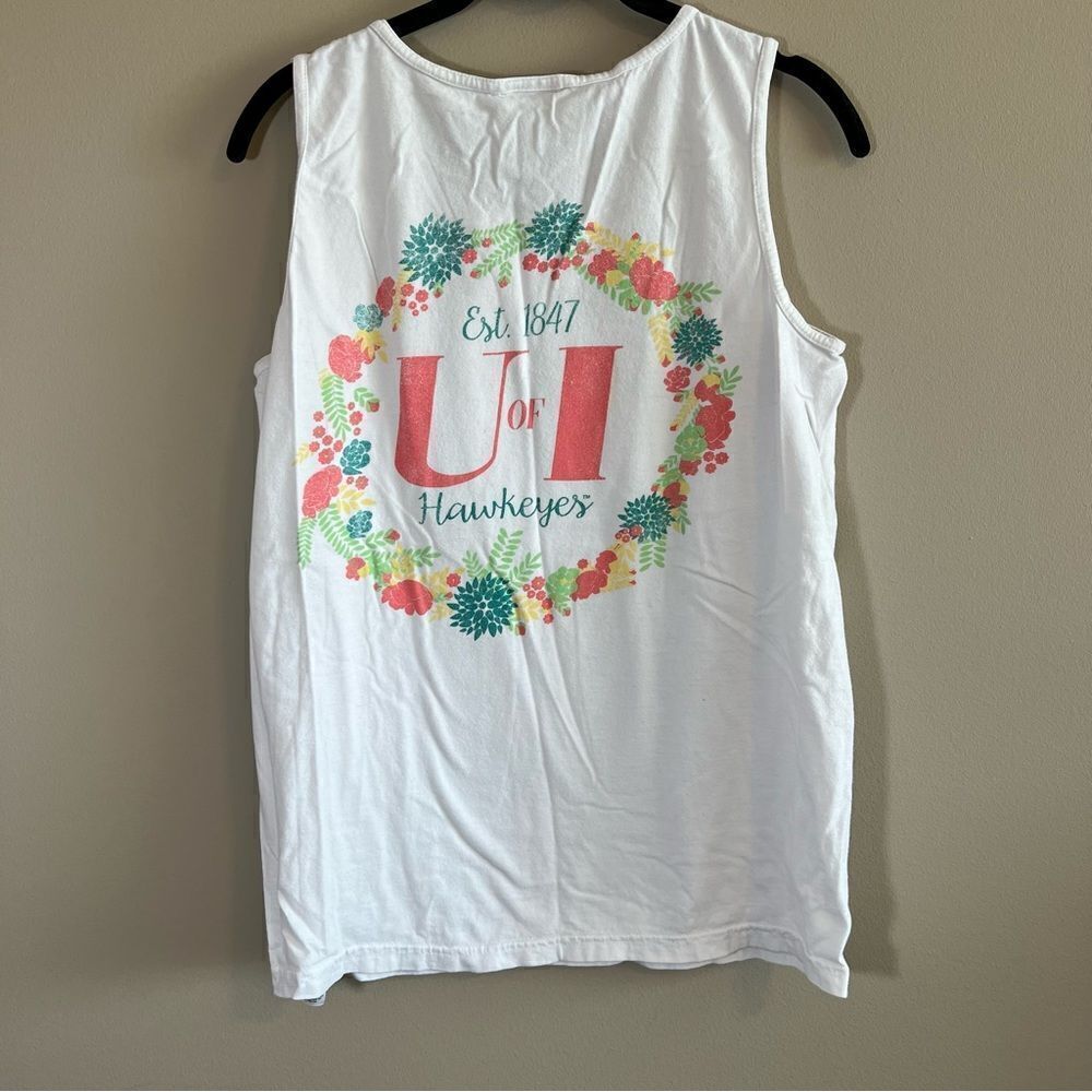 ✨ Comfort Colors White University of Iowa Hawkeyes Tank Top Small